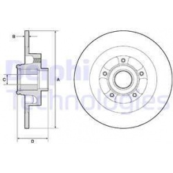 stabdžių diskas (1vnt)
                                DELPHI                                                BG9134RS, Nenu
