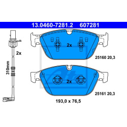 stabdžių trinkelių rinkinys, diskinis stabdys
                                ATE                                         