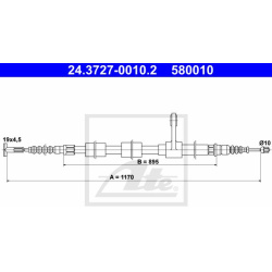 trosas, stovėjimo stabdys
                                ATE                                                24.3727-0010.2,