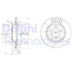 stabdžių diskas (1vnt)
                                DELPHI                                                BG3527C, Nenur