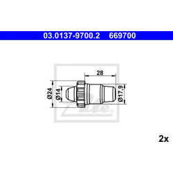 priedų komplektas, stovėjimo stabdžių trinkelės Nachstellmutter
                                ATE                     