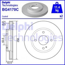stabdžių diskas (1vnt)
                                DELPHI                                BG4170C, Nenurodytas gamintoja