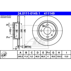 stabdžių diskas (1vnt)
                                ATE                                                24.0111-0149.1, A