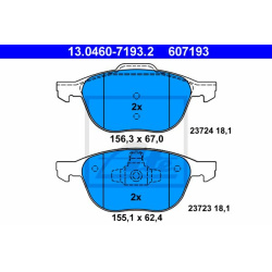 stabdžių trinkelių rinkinys, diskinis stabdys
                                ATE                                13.0460-7