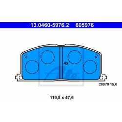 stabdžių trinkelių rinkinys, diskinis stabdys
                                ATE                                         