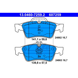 stabdžių trinkelių rinkinys, diskinis stabdys
                                ATE                                         