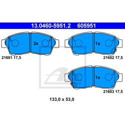 stabdžių trinkelių rinkinys, diskinis stabdys
                                ATE                                         