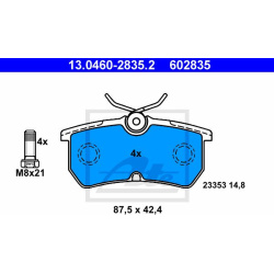 stabdžių trinkelių rinkinys, diskinis stabdys
                                ATE                                         