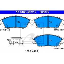 stabdžių trinkelių rinkinys, diskinis stabdys
                                ATE                                         