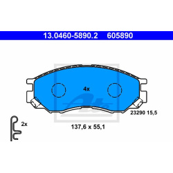 stabdžių trinkelių rinkinys, diskinis stabdys
                                ATE                                         