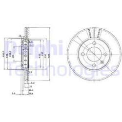 stabdžių diskas (1vnt)
                                DELPHI                                                BG2982, Nenuro