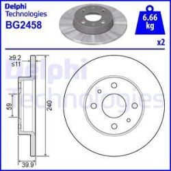 stabdžių diskas (1vnt)
                                DELPHI                                                BG2458, Nenuro
