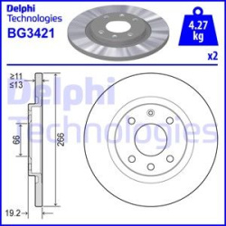 stabdžių diskas (1vnt)
                                DELPHI                                                BG3421, Nenuro