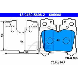 stabdžių trinkelių rinkinys, diskinis stabdys
                                ATE                                         