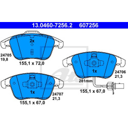 stabdžių trinkelių rinkinys, diskinis stabdys
                                ATE                                         