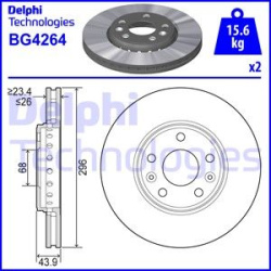stabdžių diskas (1vnt)
                                DELPHI                                                BG4264, Nenuro
