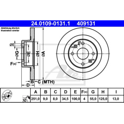 stabdžių diskas (1vnt)
                                ATE                                                24.0109-0131.1, A