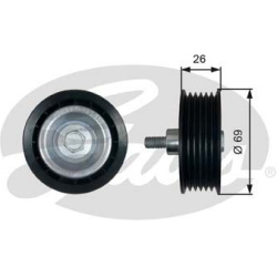 kreipiantysis skriemulys, V formos rumbuotas diržas DriveAlign™
                                GATES                     