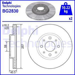 stabdžių diskas (1vnt)
                                DELPHI                                                BG2830, Nenuro