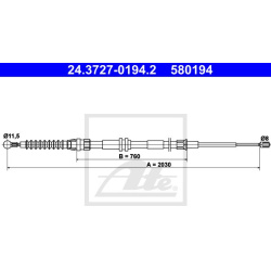 trosas, stovėjimo stabdys
                                ATE                                                24.3727-0194.2,