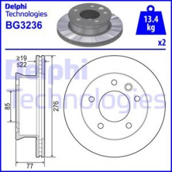 stabdžių diskas (1vnt)
                                DELPHI                                                BG3236, Nenuro