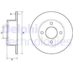 stabdžių diskas (1vnt)
                                DELPHI                                                BG2343, Nenuro