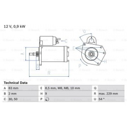 Starteris
                                BOSCH                                                0986016790, BOSCH, 0986016790,