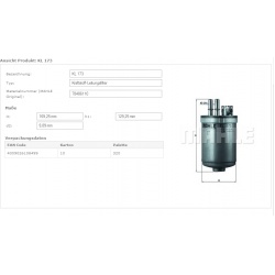 Filtras kuro diesel
MAHLE KL173, MAHLE, KL173,