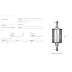 Filtras kuro benzin
                                MAHLE                                                KL83, MAHLE, KL83, a
