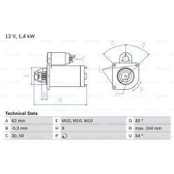 starteris
                                BOSCH                                                0986016120, BOSCH, 0986016120,