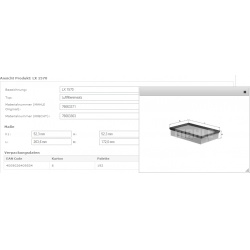 Filtras oro
MAHLE LX1570, MAHLE, LX1570, auto detalė