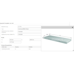 Filtras salono
                                MAHLE                                                LA118, MAHLE, LA118, auto