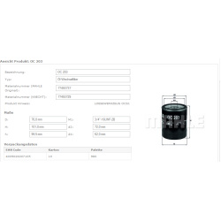 Filtras tepalo
MAHLE OC203, MAHLE, OC203, auto