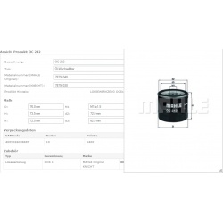 Filtras tepalo
                                MAHLE                                                OC242, MAHLE, OC242, auto