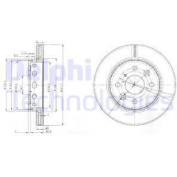 stabdžių diskas (1vnt)
                                DELPHI                                                BG3074, Nenuro