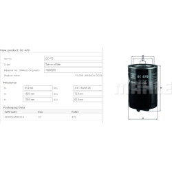 Filtras tepalo
                                MAHLE                                                OC470, MAHLE, OC470, auto
