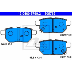 stabdžių trinkelių rinkinys, diskinis stabdys
                                ATE                                         