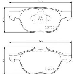 stabdžių trinkelių rinkinys, diskinis stabdys
                                MINTEX                                      