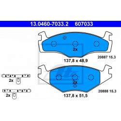 stabdžių trinkelių rinkinys, diskinis stabdys
                                ATE                                         