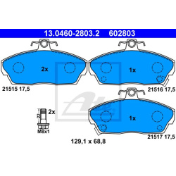 stabdžių trinkelių rinkinys, diskinis stabdys
                                ATE                                         