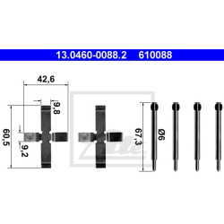 priedų komplektas, diskinių stabdžių trinkelės
                                ATE                                      