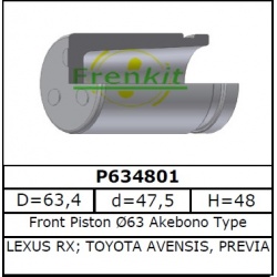 Stabdžių suporto stūmokliukas PRIEKINIS
FRENKIT P634801, FR