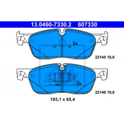 stabdžių trinkelių rinkinys, diskinis stabdys
                                ATE                                         