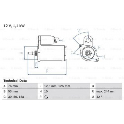Starteris
                                BOSCH                                                0986016110, BOSCH, 0986016110,