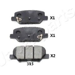stabdžių trinkelių rinkinys, diskinis stabdys
                                JAPANPARTS                                  