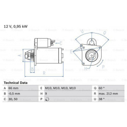 Starteris
                                BOSCH                                                0986015010, BOSCH, 0986015010,