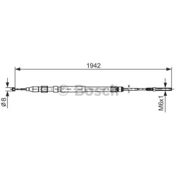 trosas, stovėjimo stabdys
                                BOSCH                                                1987477820, B