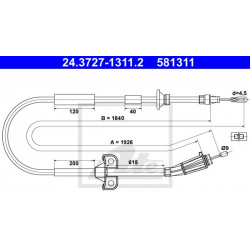 trosas, stovėjimo stabdys
ATE 24.3727-1311.2, ATE, 243727-131
