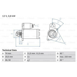starteris
BOSCH 0986012831, BOSCH, 0986012831,