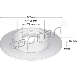 stabdžių diskas (1vnt) COATED
                                TOPRAN                                                721 182